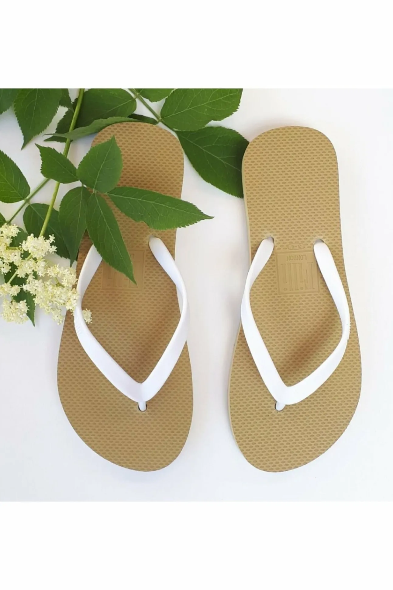 Women Filli London Naked Flip Flops - White On