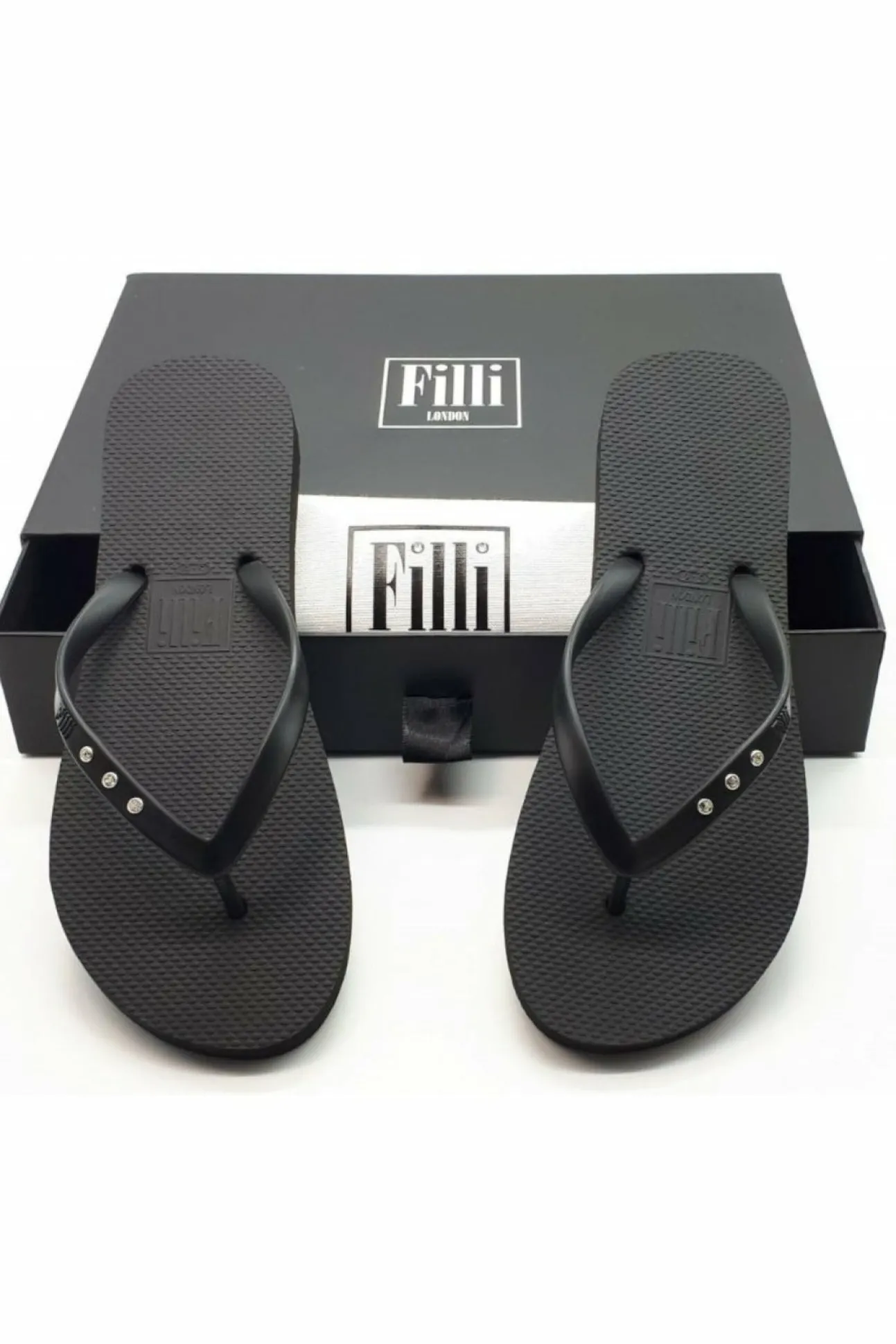 Women Filli London St Tropez Crystal Flip Flops