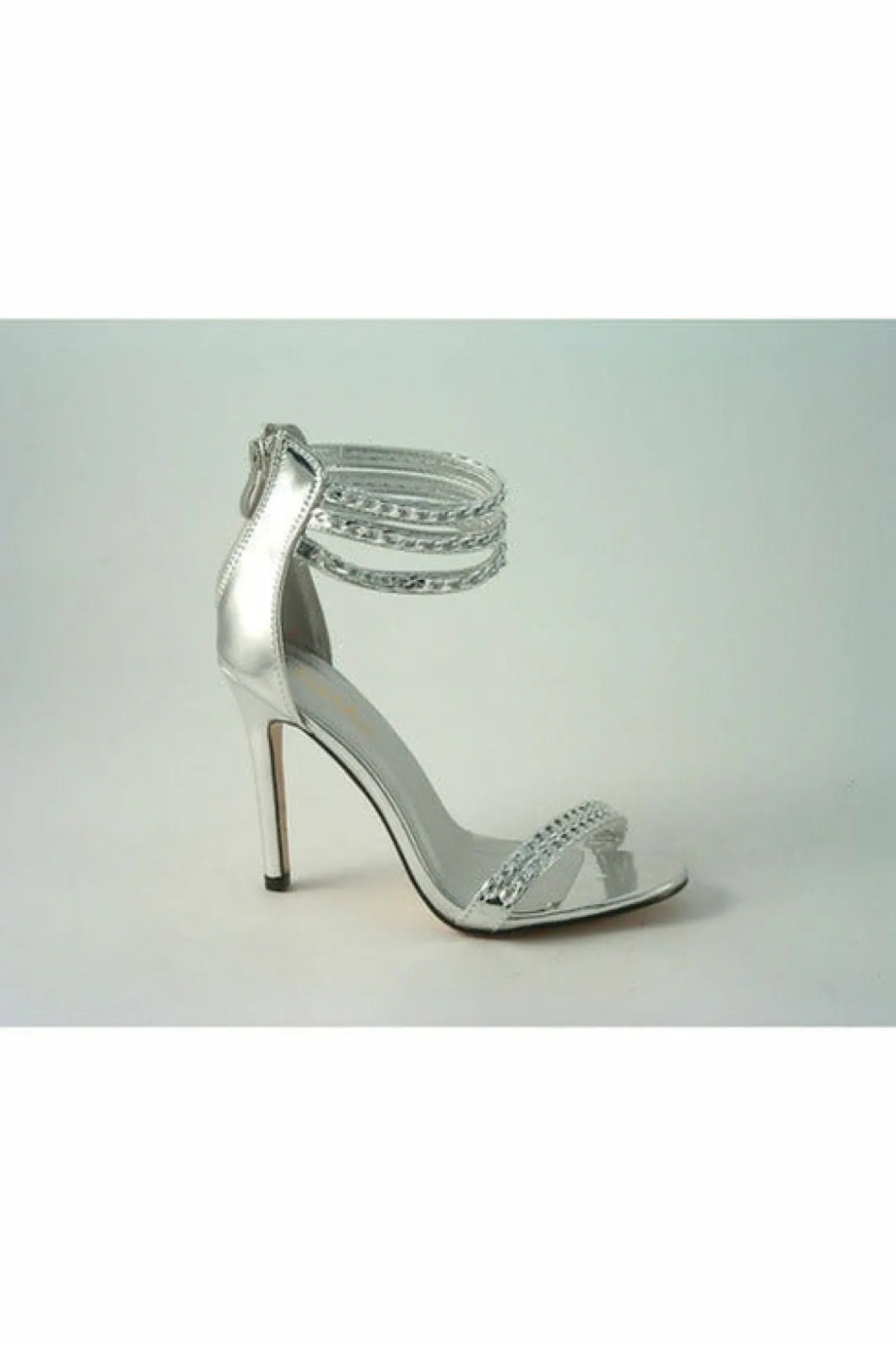 Women Glitz Shoes Cassidy Metallic Chain Barely High Heel Sandal