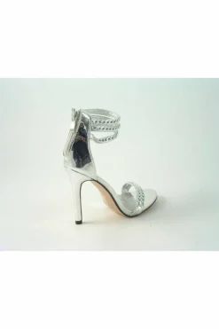 Women Glitz Shoes Cassidy Metallic Chain Barely High Heel Sandal