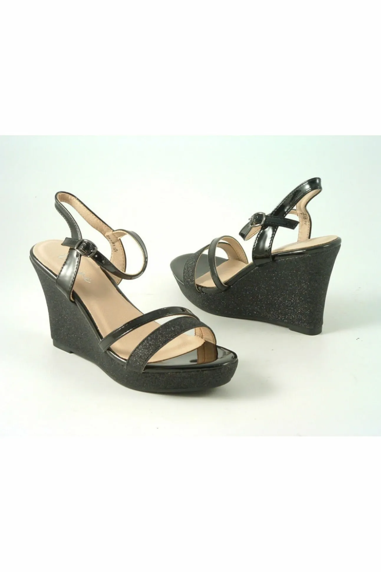 Women Glitz Shoes Divine High Heel Glitter Wedge Sandal