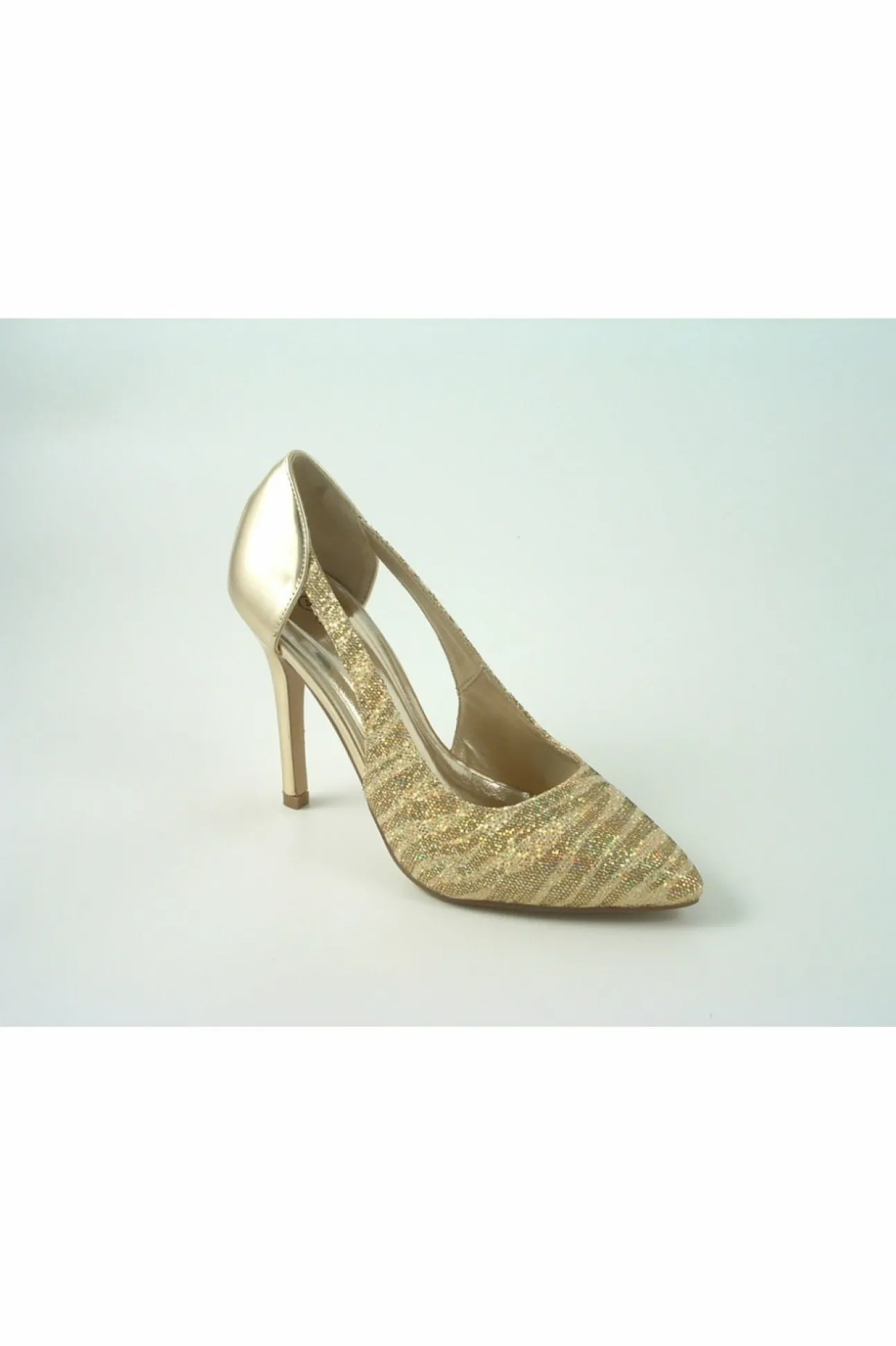 Women Glitz Shoes Glimmer Glamour N Glitz Metallic Open Side Shoe