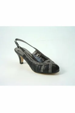 Women Glitz Shoes Leona Sabatine Diamante Metallic Peep Toe Shoe