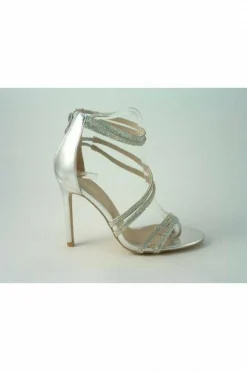 Women Glitz Shoes Miley Divine Doubled Strap Diamante Sandals
