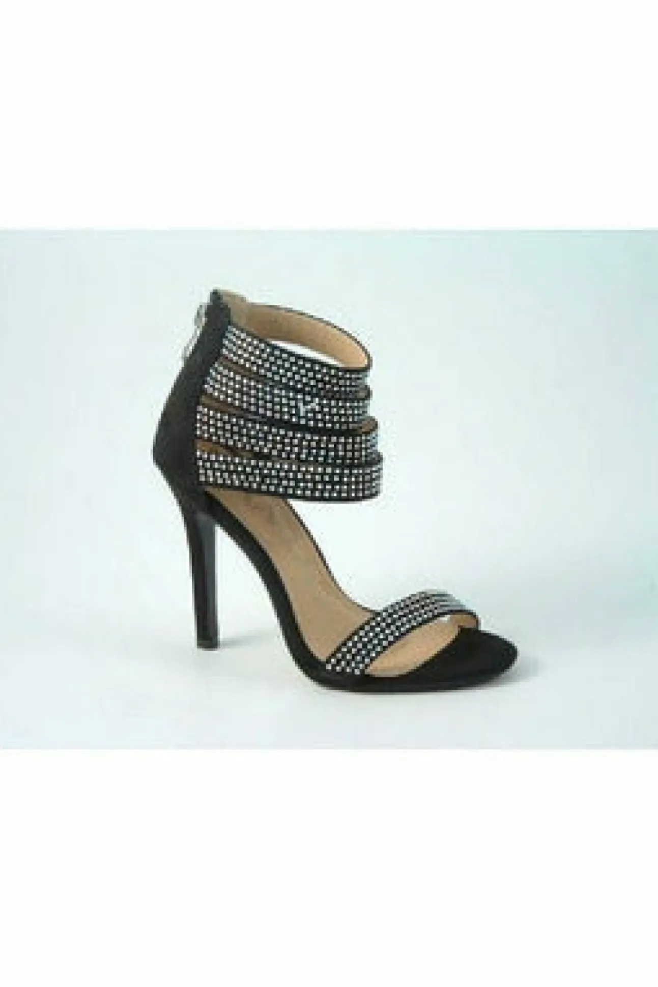 Women Glitz Shoes Ora Divine Diamante Faux Suede Heeled Sandal