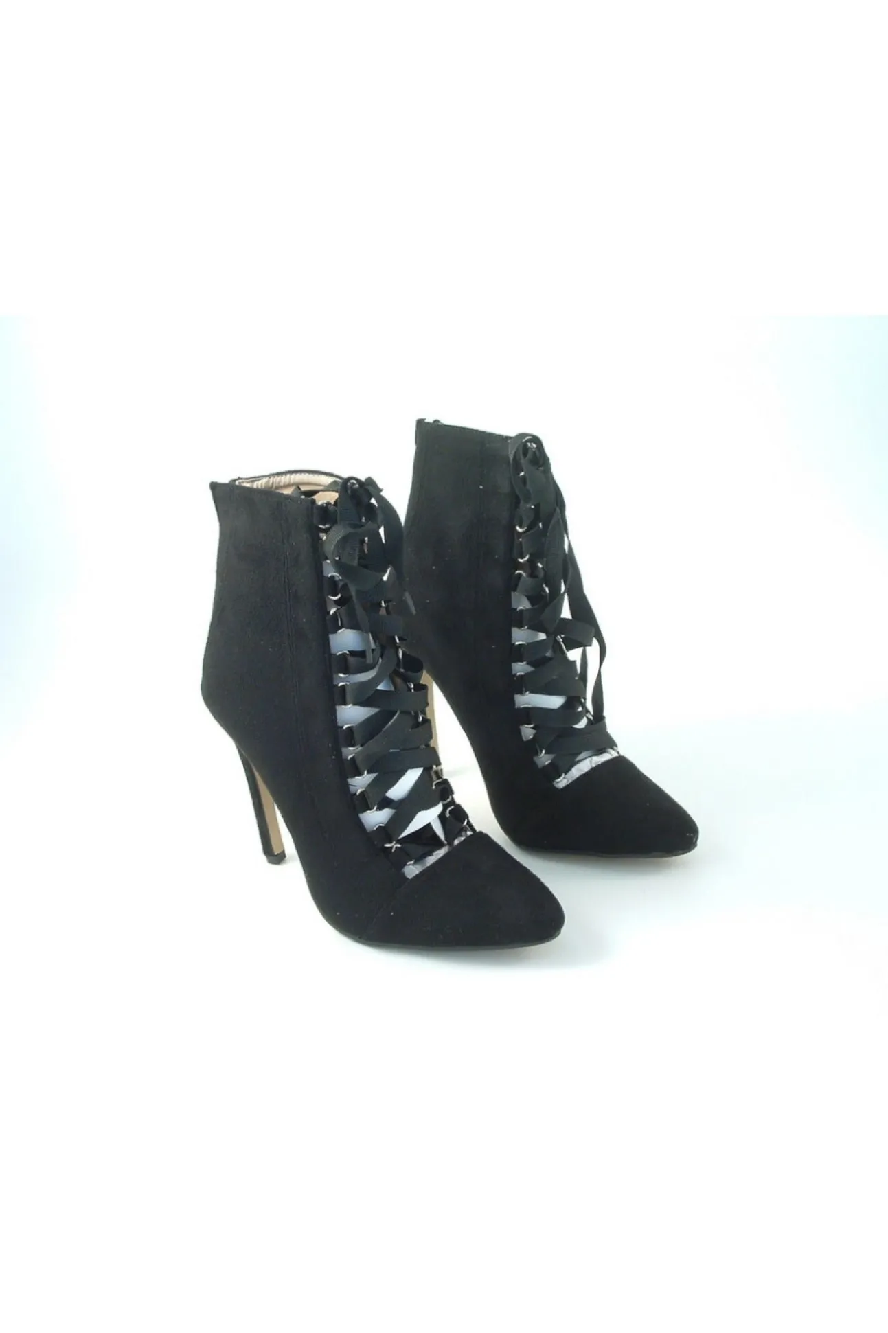 Women Glitz Shoes Ribbon Lace Ankle Boot