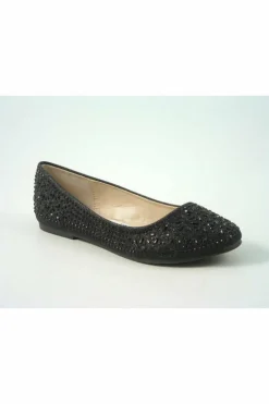 Women Glitz Shoes Ricci Divine Diamante Flat Ballerina Shoes