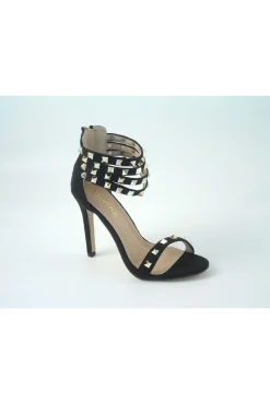 Women Glitz Shoes Rockstar Studded Strap Heeled Sandal