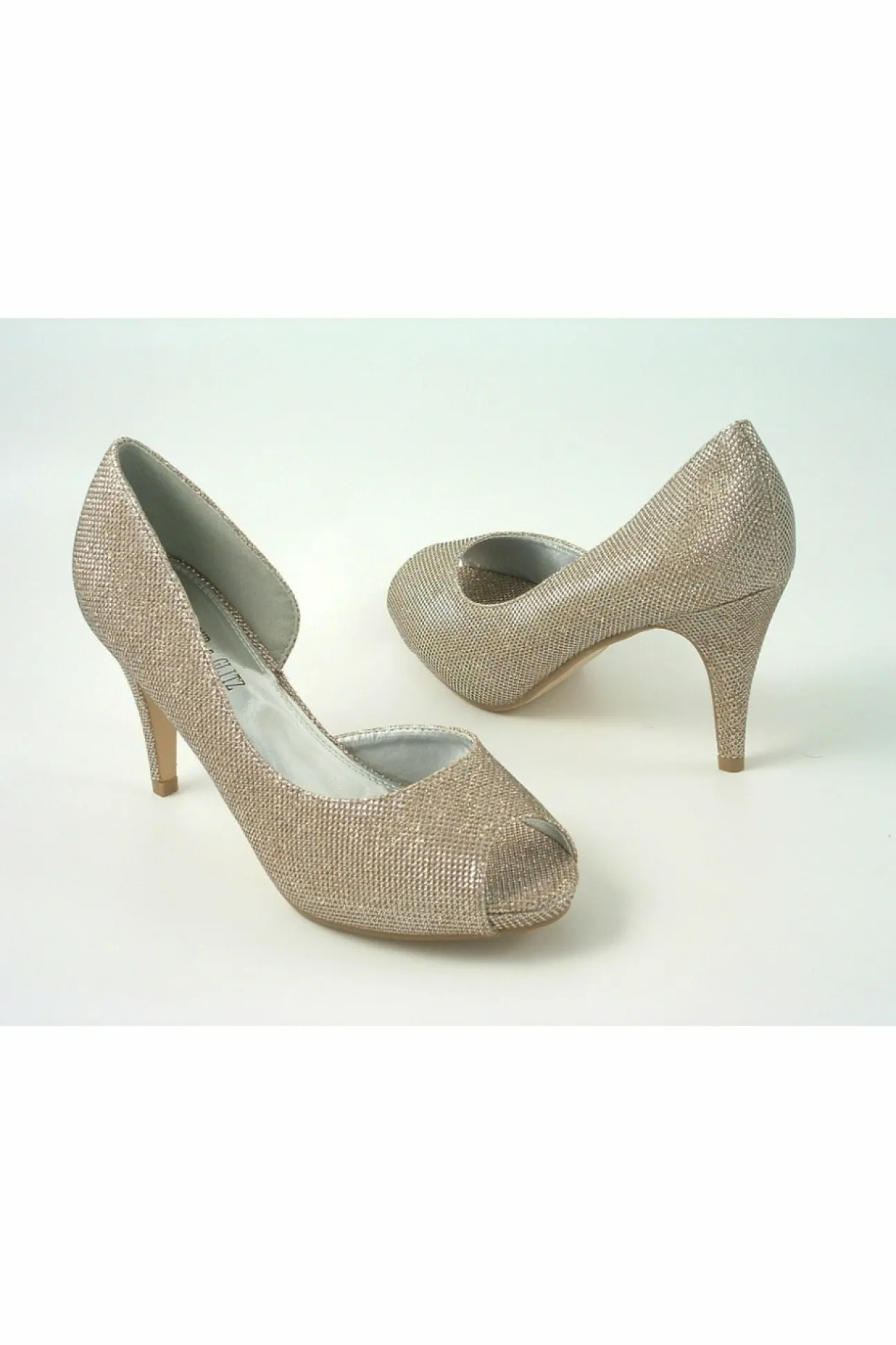 Women Glitz Shoes Sabatine Mid Heel Peep Toe - 31438