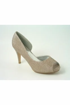 Women Glitz Shoes Sabatine Mid Heel Peep Toe - 31438