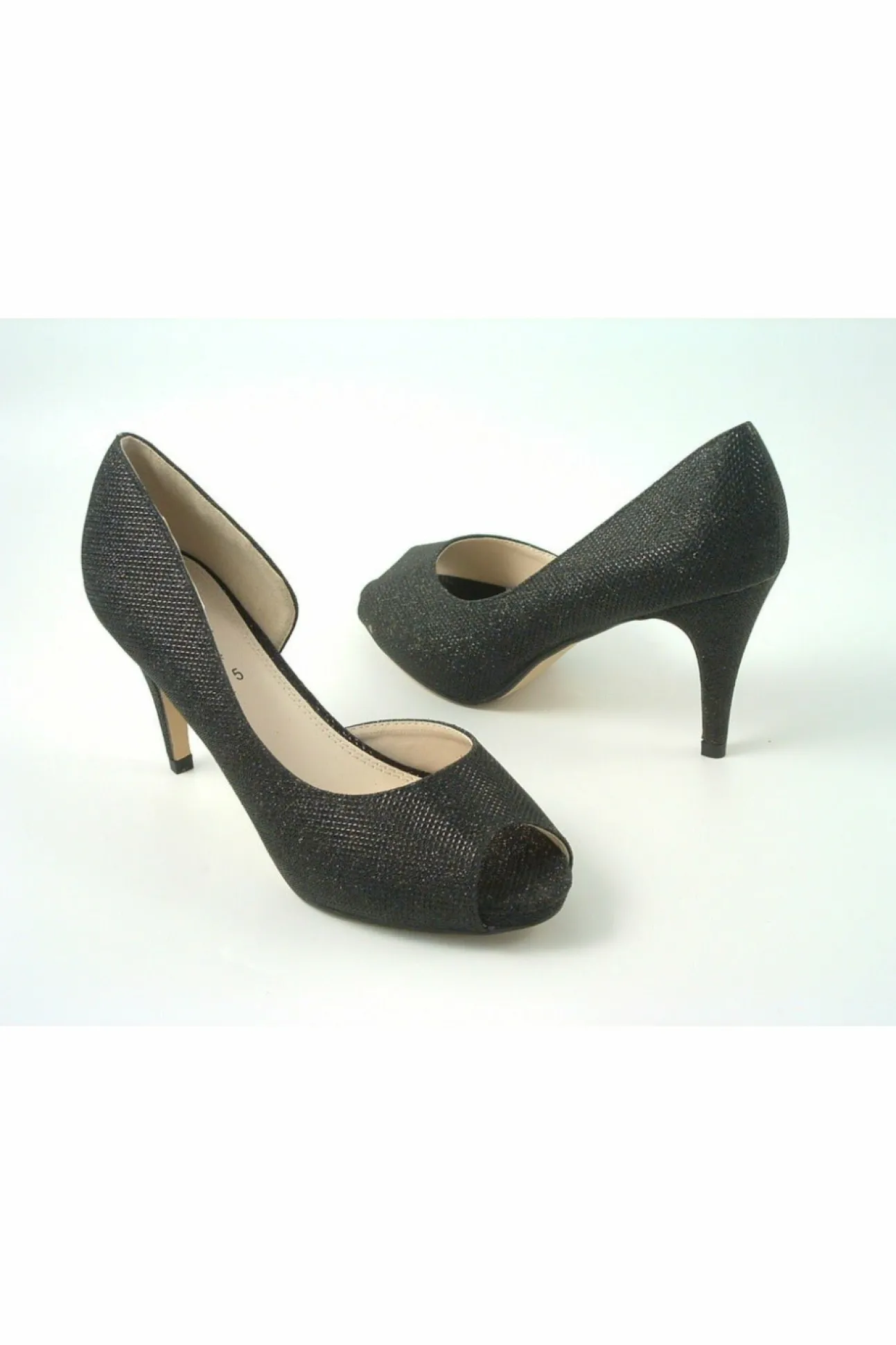 Women Glitz Shoes Sabatine Mid Heel Peep Toe - 31438
