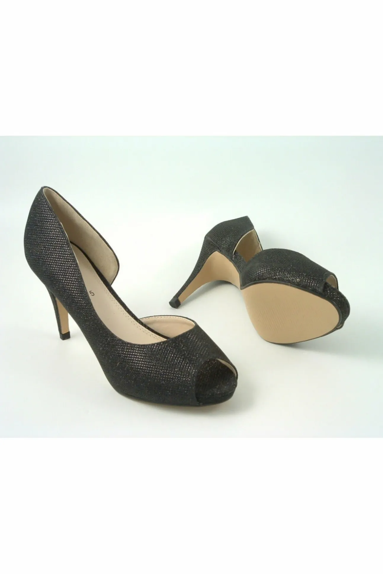 Women Glitz Shoes Sabatine Mid Heel Peep Toe - 31438