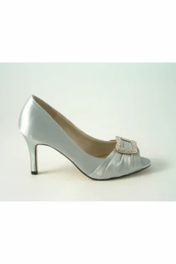 Women Glitz Shoes Sabatine Satin Mid Heel Peep Toe Shoe
