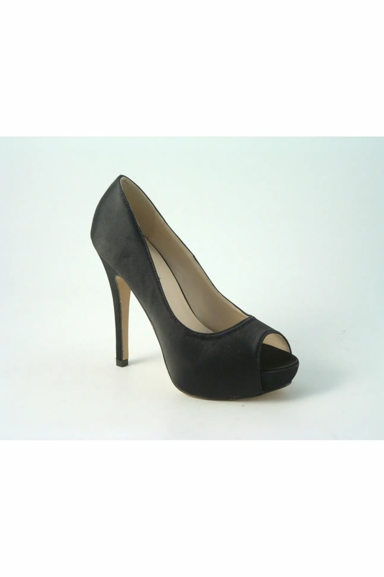 Women Glitz Shoes Sabatine Satin Platform Heels With Peep Toe