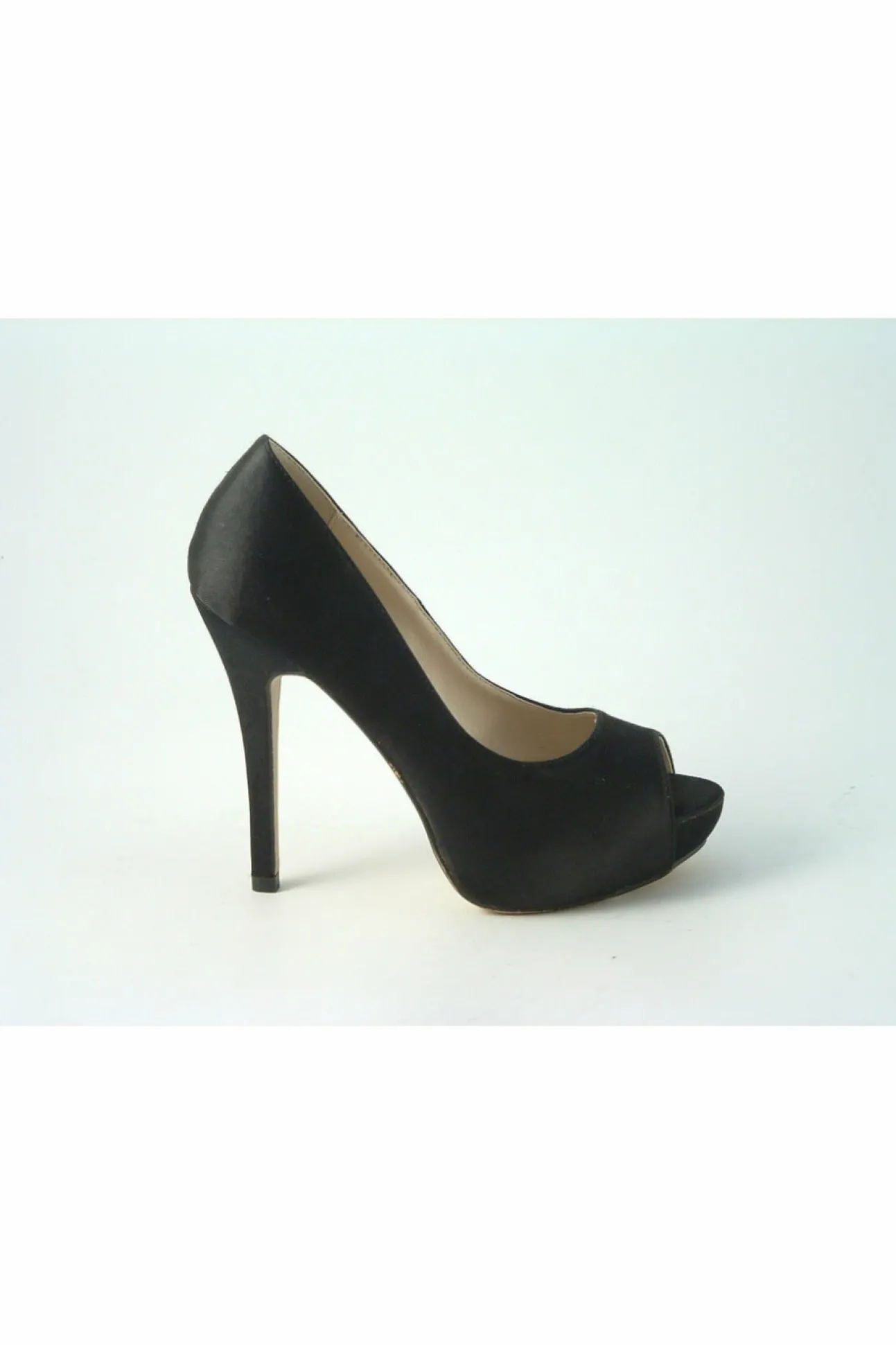 Women Glitz Shoes Sabatine Satin Platform Heels With Peep Toe