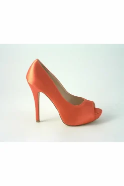 Women Glitz Shoes Sabatine Satin Platform Heels With Peep Toe