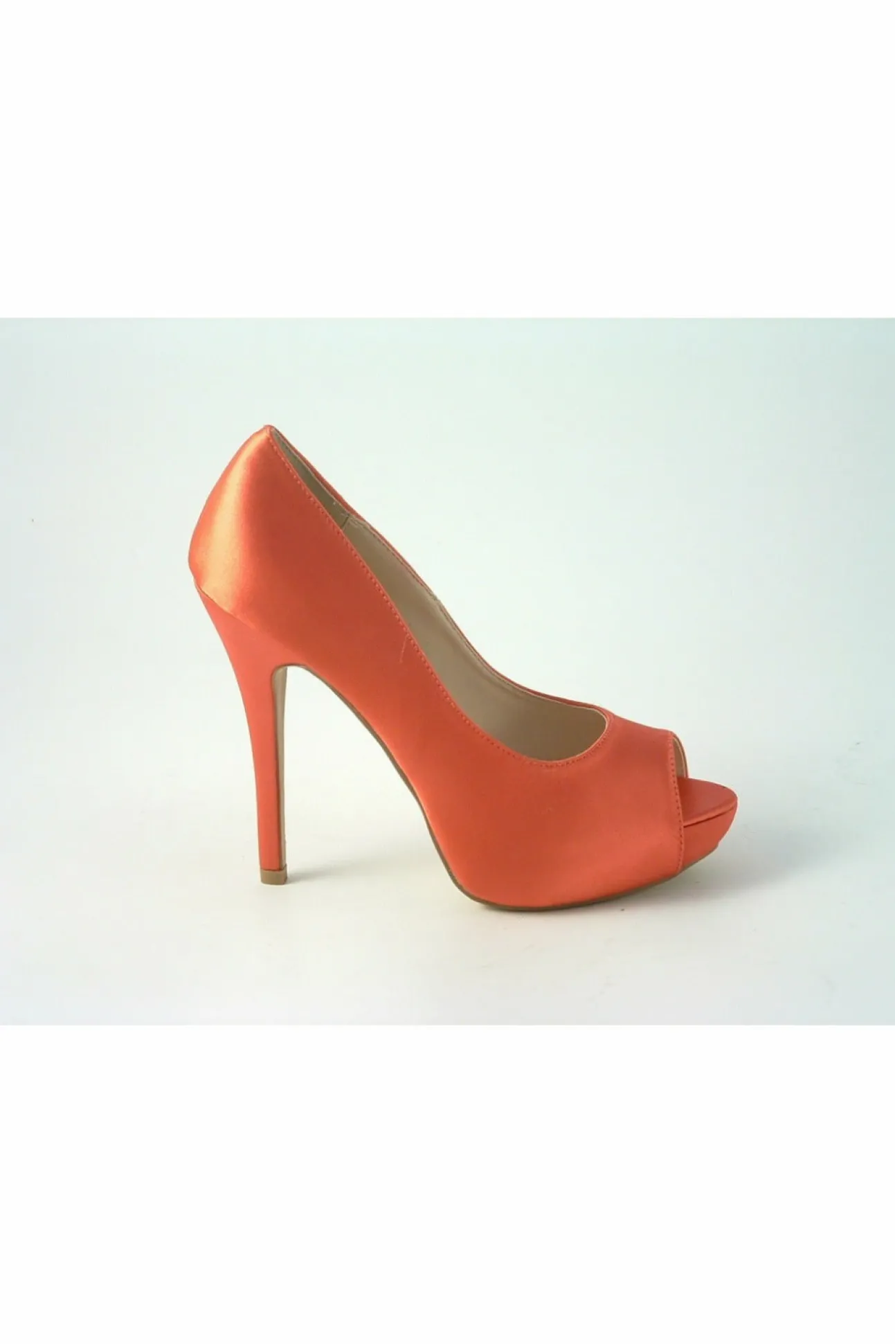 Women Glitz Shoes Sabatine Satin Platform Heels With Peep Toe