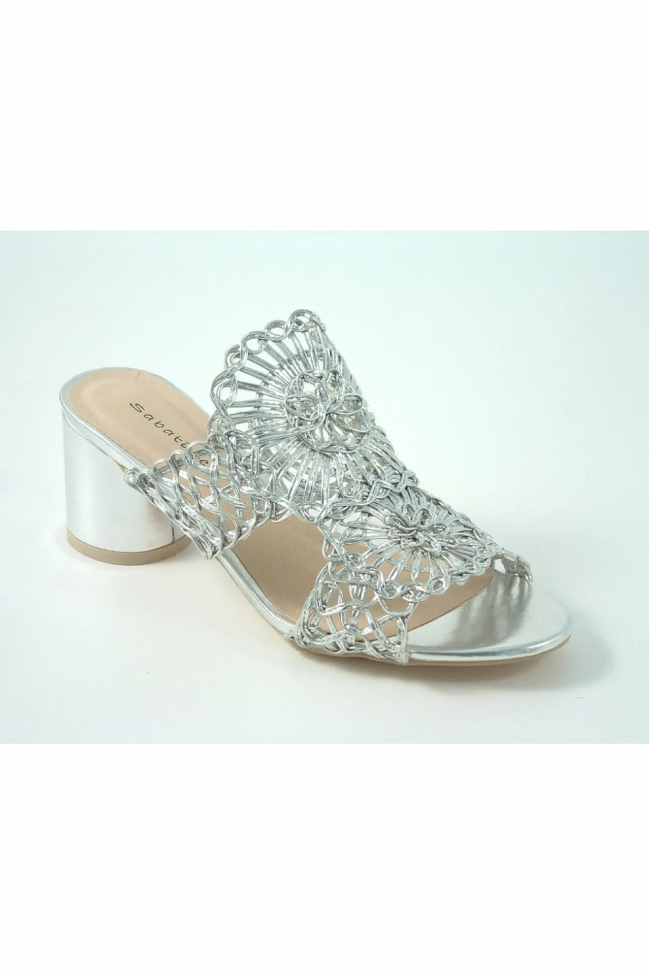 Women Glitz Shoes Tianna Sabatine Interweave Peep Toe Sandal