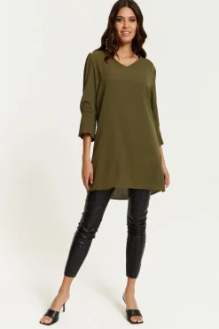 Women Hoxton Gal Oversized Detailed Sleeves V Neck Tunic In