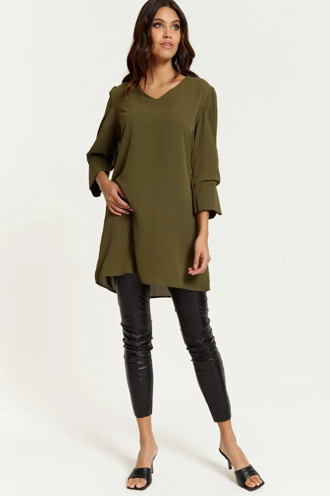 Women Hoxton Gal Oversized Detailed Sleeves V Neck Tunic In