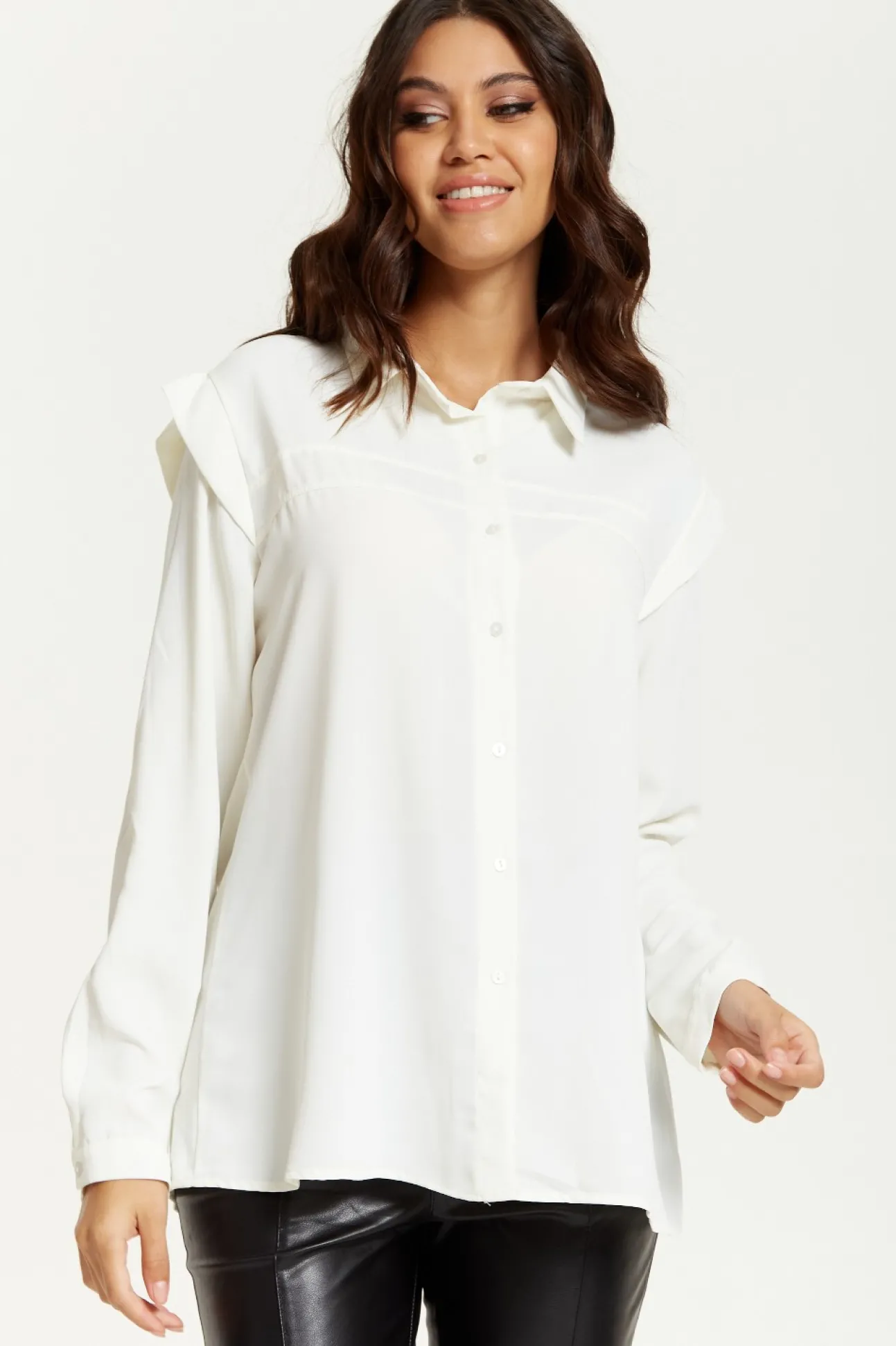 Women Hoxton Gal Oversized Shoulder Detailed Long Sleeves Shirt