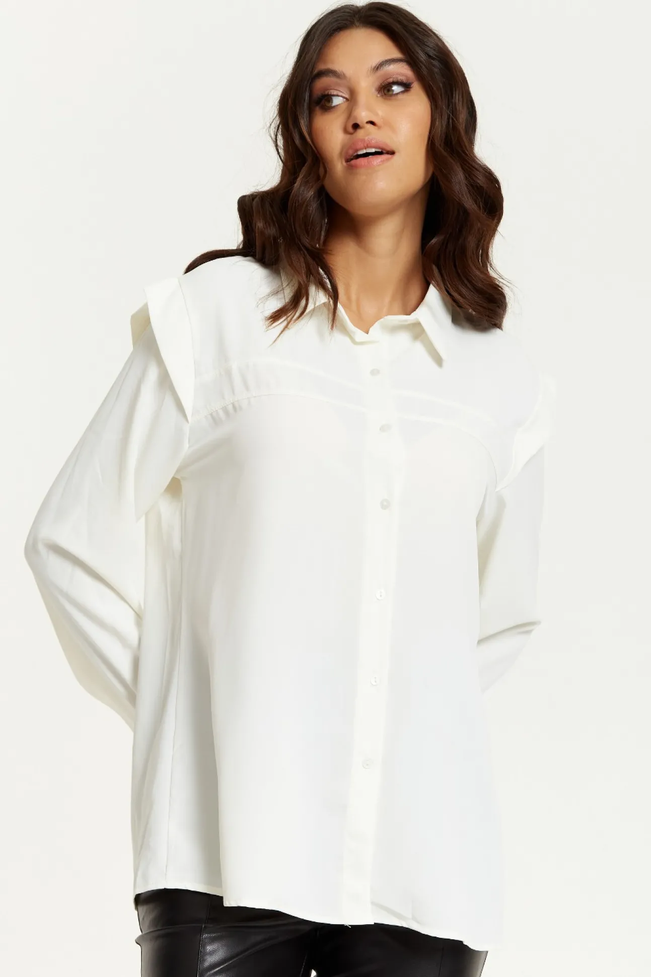 Women Hoxton Gal Oversized Shoulder Detailed Long Sleeves Shirt