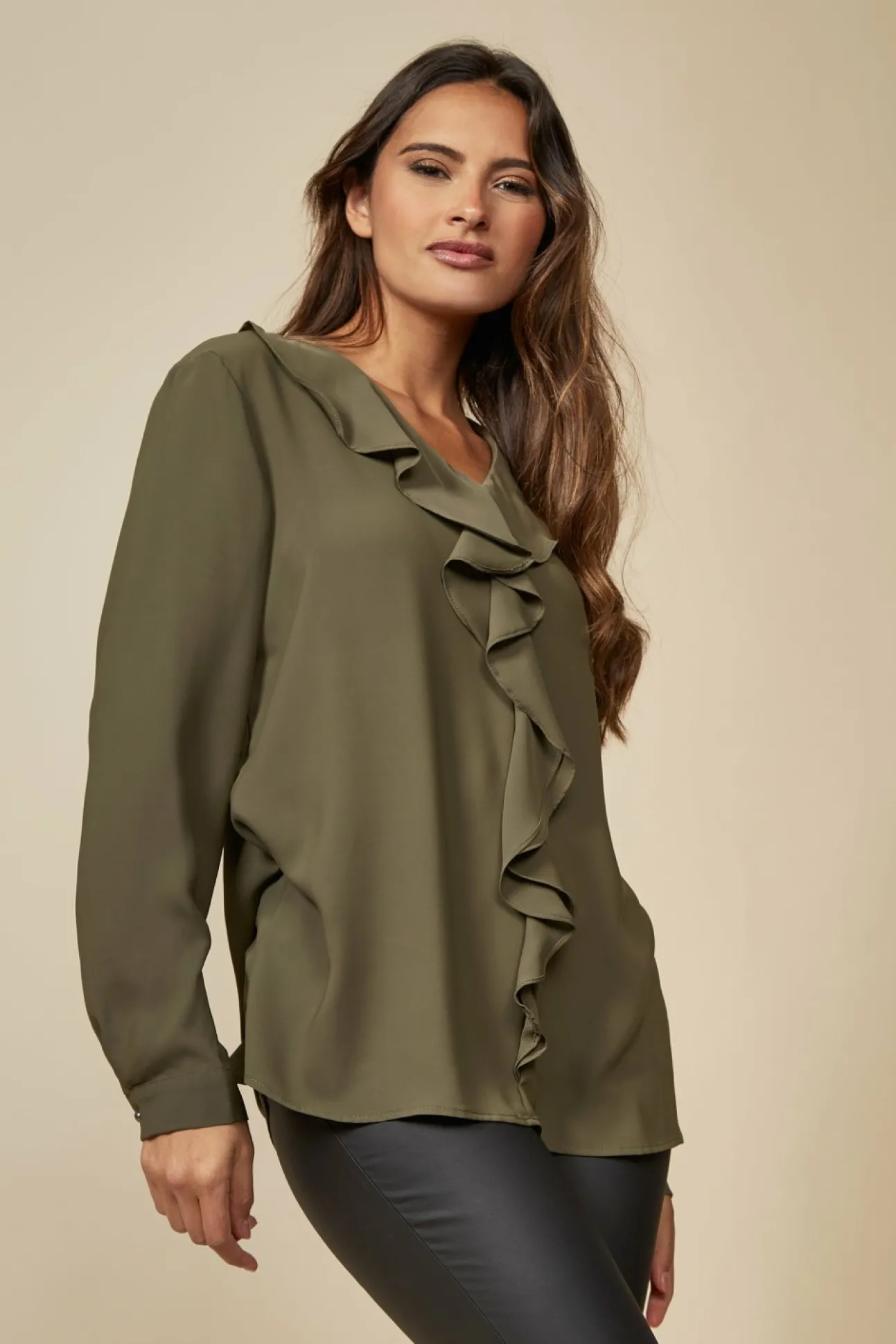 Women Hoxton Gal Oversized Top With Frilled Front