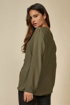 Women Hoxton Gal Oversized Top With Frilled Front