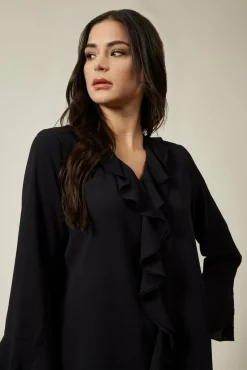 Women Hoxton Gal Oversized Top With Frilled Front