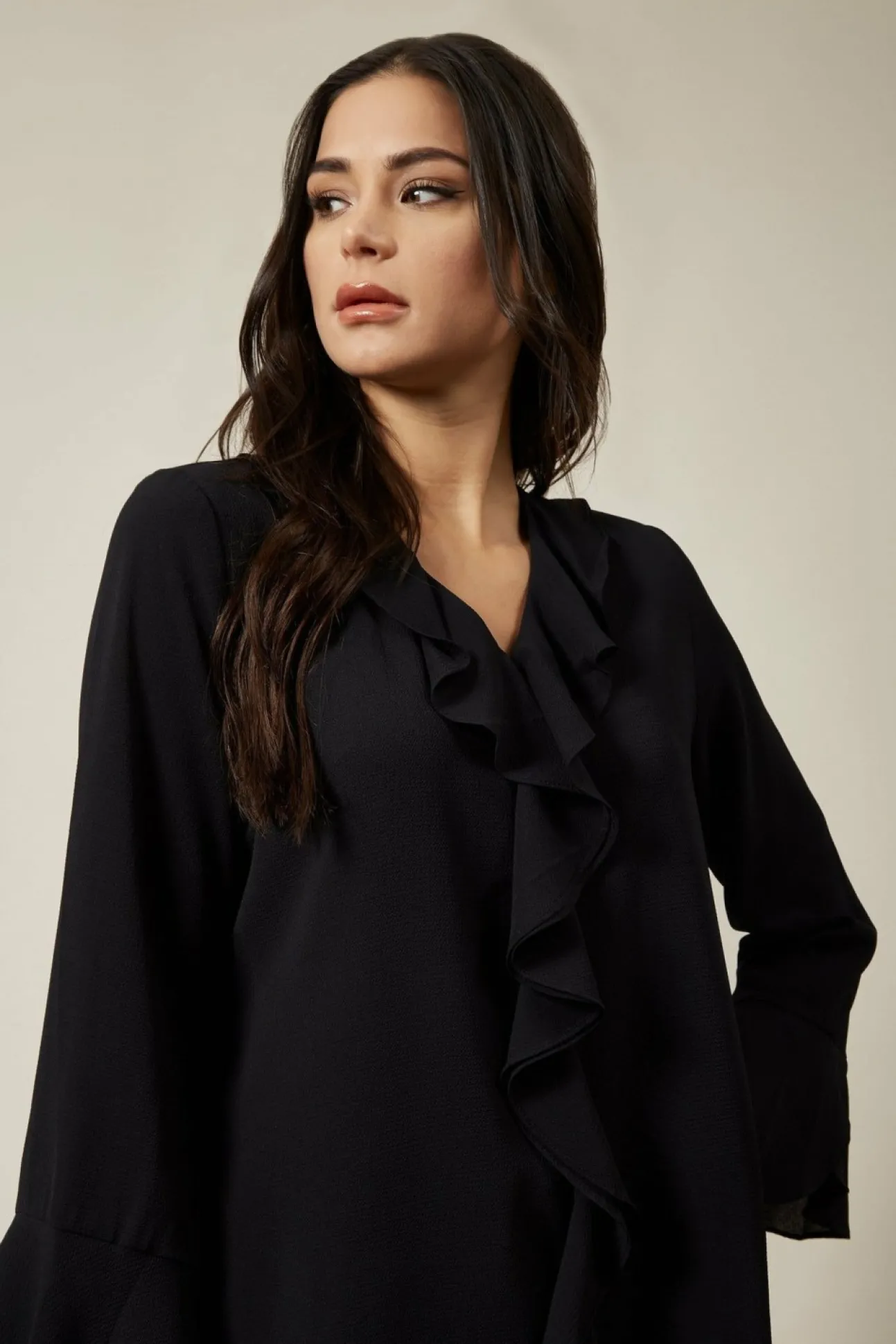 Women Hoxton Gal Oversized Top With Frilled Front