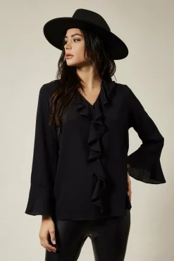 Women Hoxton Gal Oversized Top With Frilled Front
