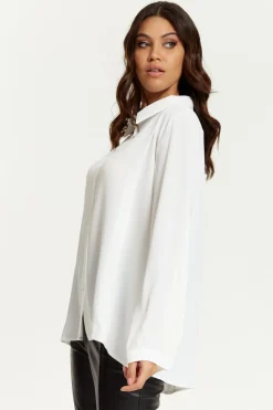 Women Hoxton Gal Relaxed Fit Long Sleeves Shirt Top With Button