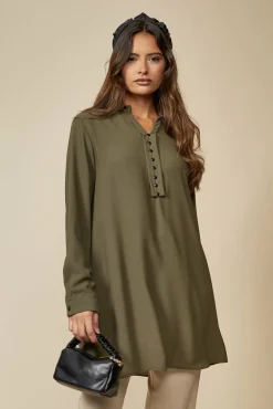 Women Hoxton Gal Tunic Shirt With Button Details In