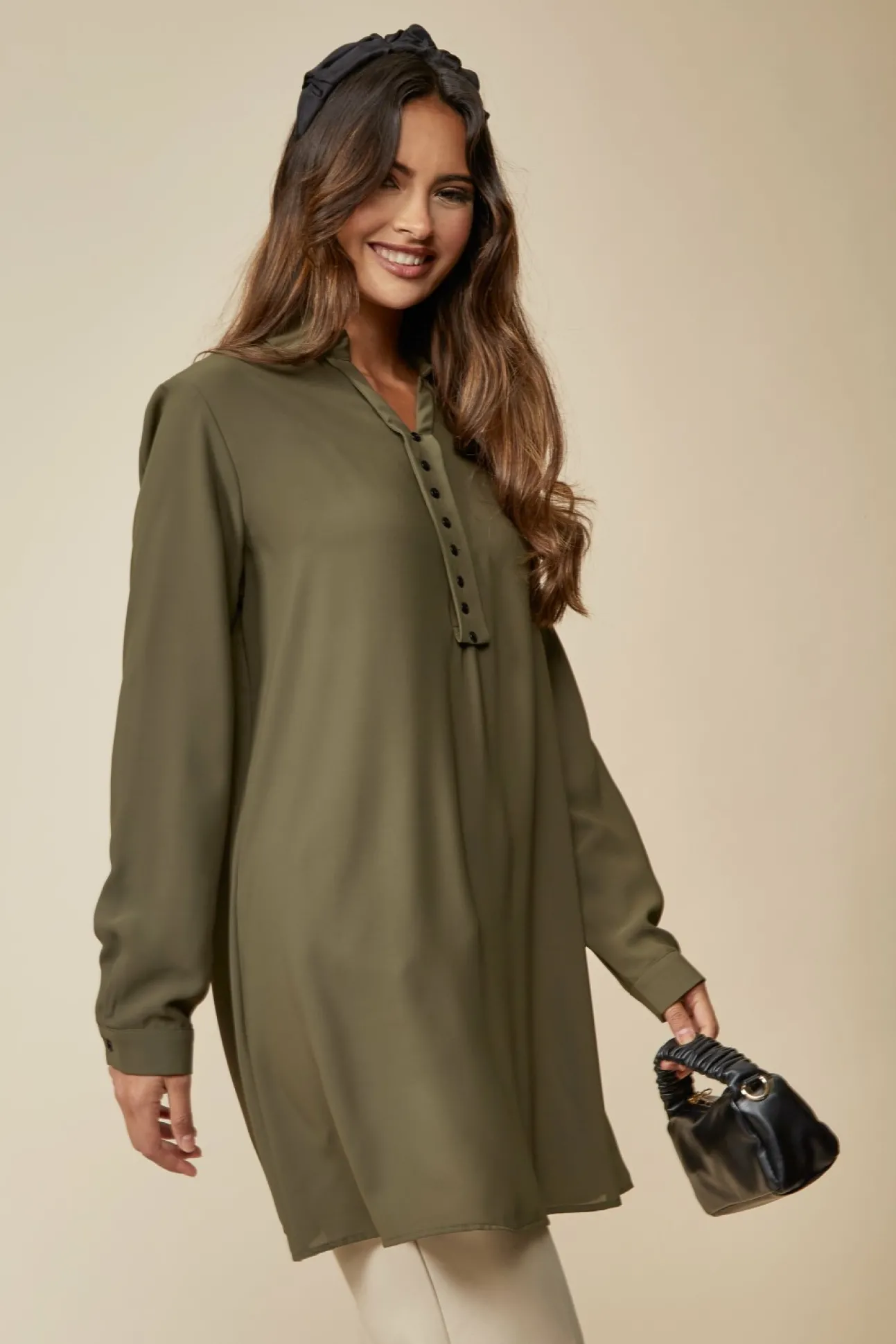 Women Hoxton Gal Tunic Shirt With Button Details In