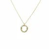Women Last True Angel Crystal Cluster Circle Necklace In