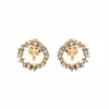 Women Last True Angel Crystal Cluster Circle Clip On Earring