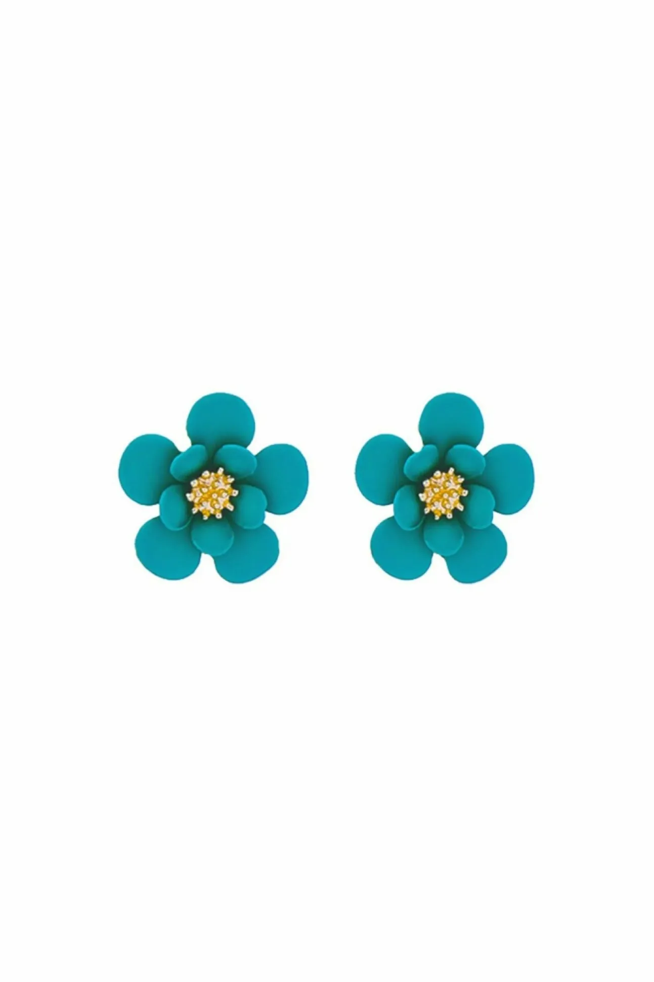 Women Last True Angel Matt Flower Earring In Green