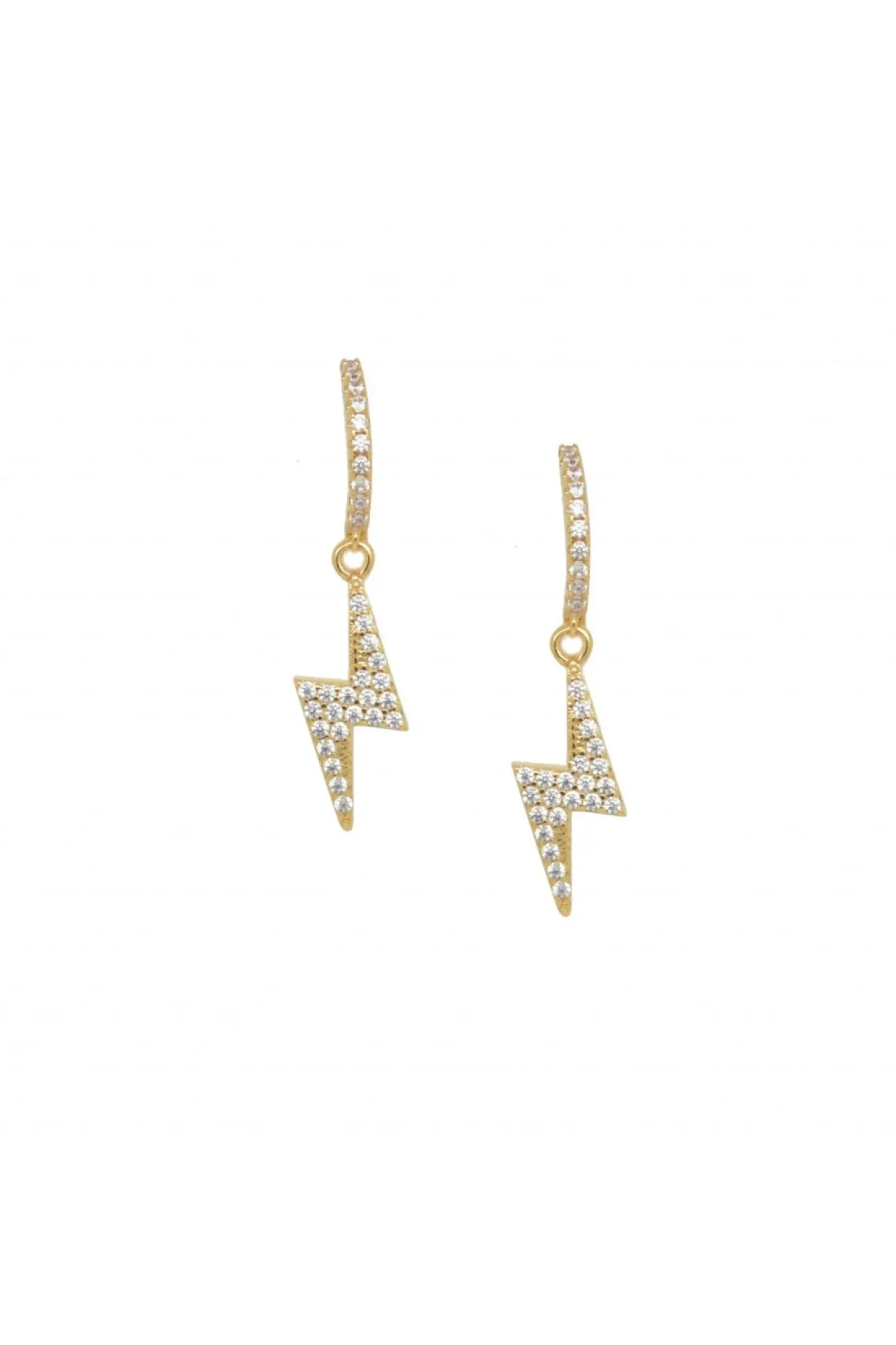 Women Last True Angel White Cubic Zirconia Lightning Bolt Drop Hug