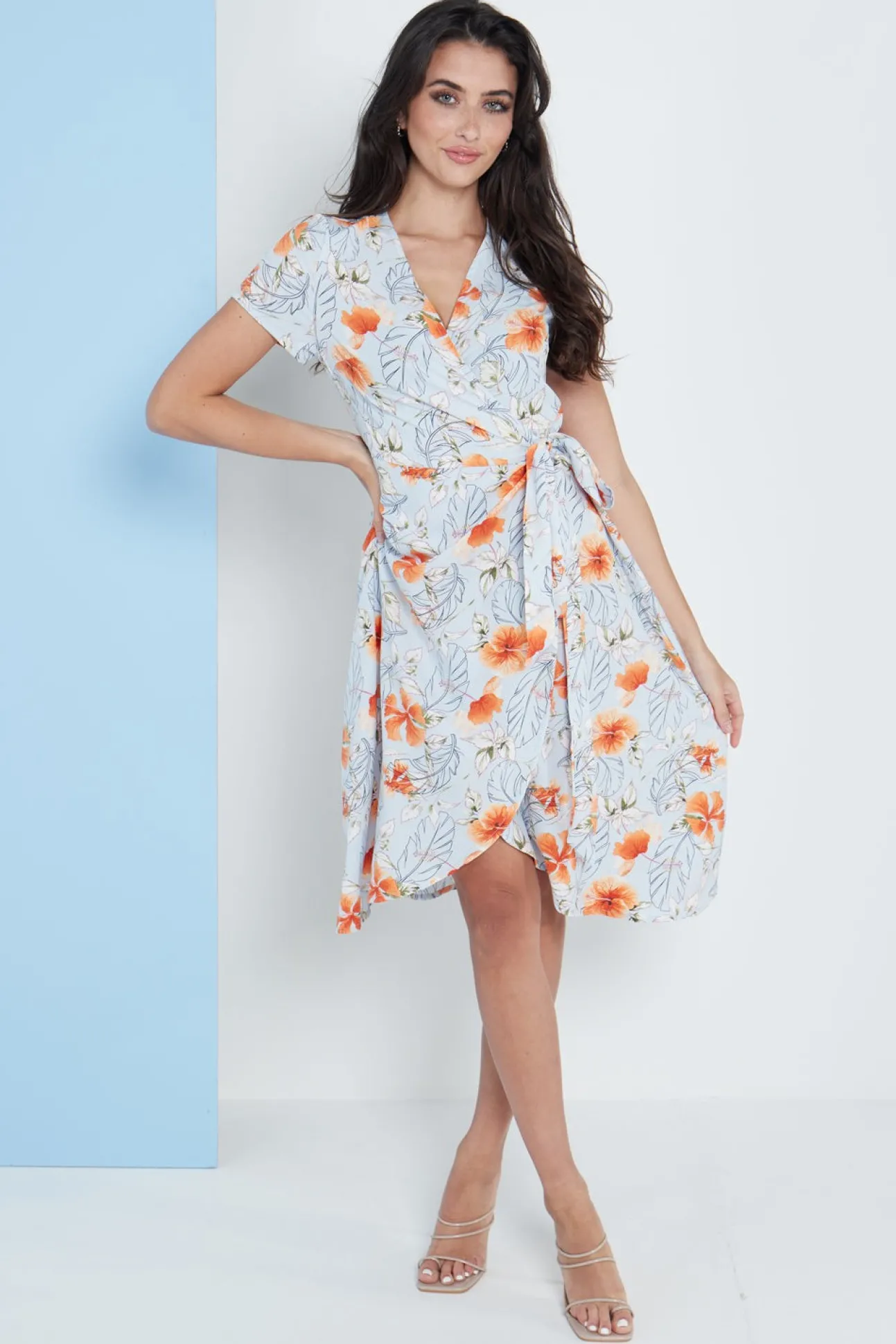 Women Lilura London Midi Wrap Dress In Floral Print