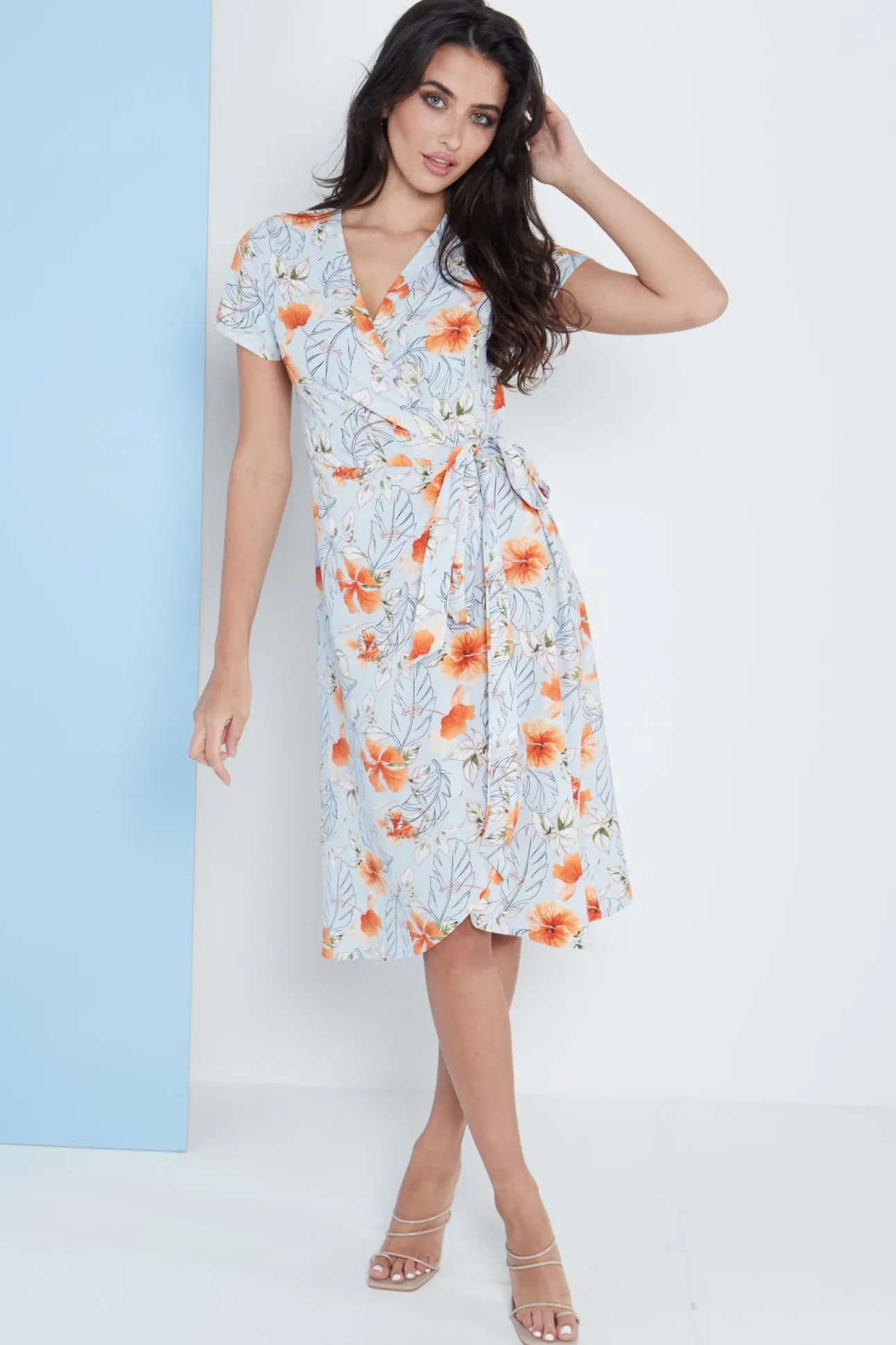 Women Lilura London Midi Wrap Dress In Floral Print