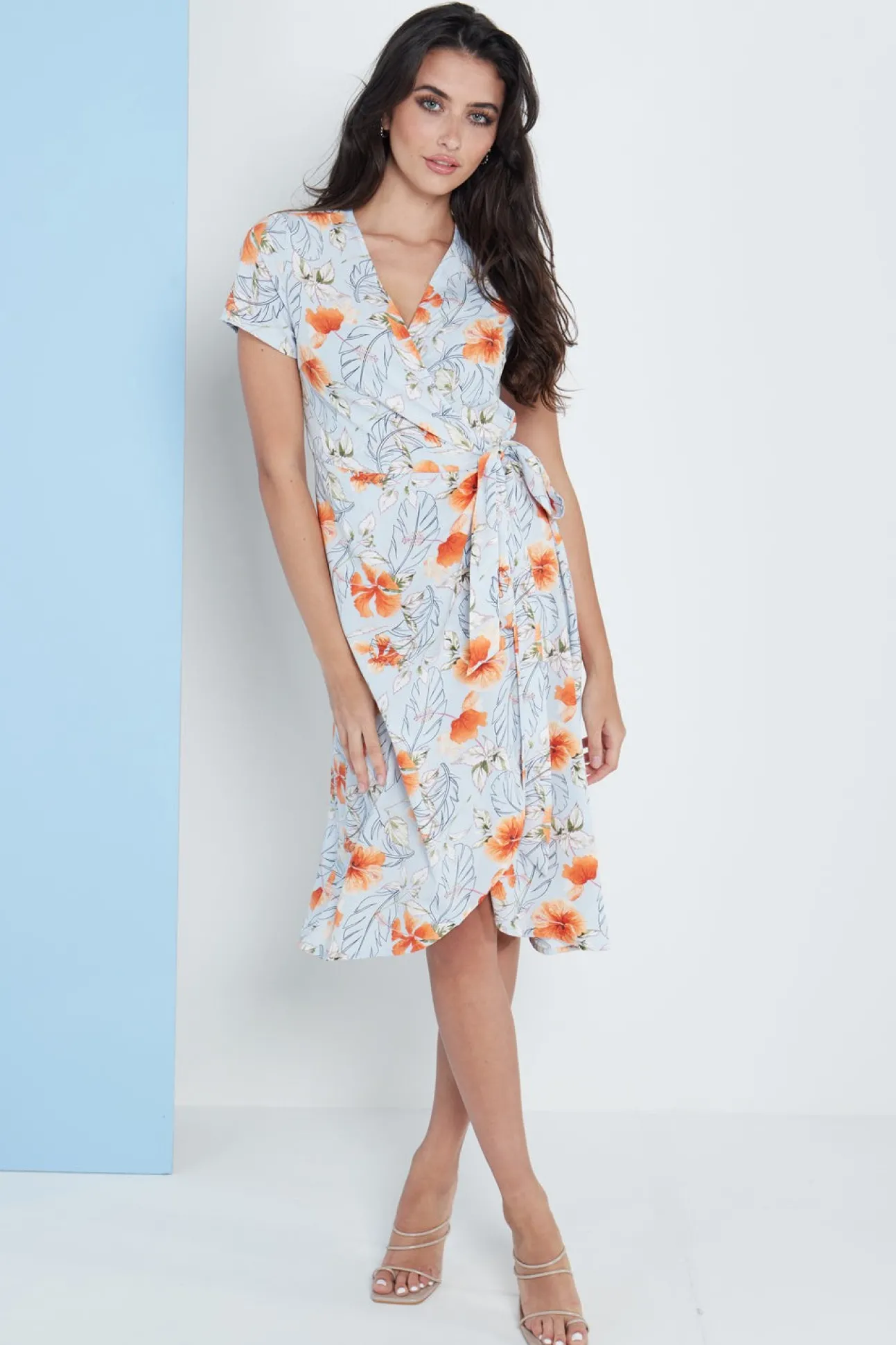 Women Lilura London Midi Wrap Dress In Floral Print
