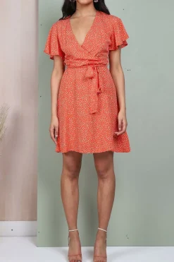 Women Lilura London Wrap Front Mini Dress In Polka Dot