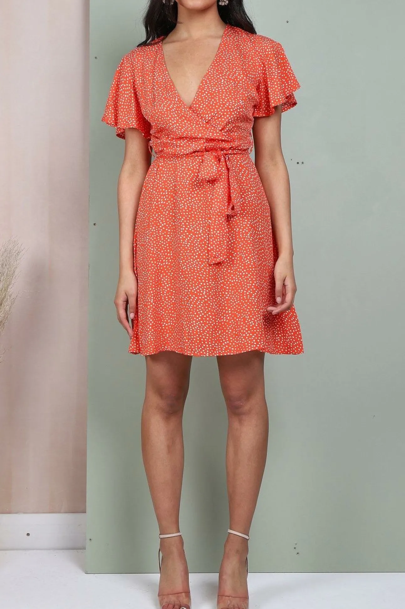 Women Lilura London Wrap Front Mini Dress In Polka Dot