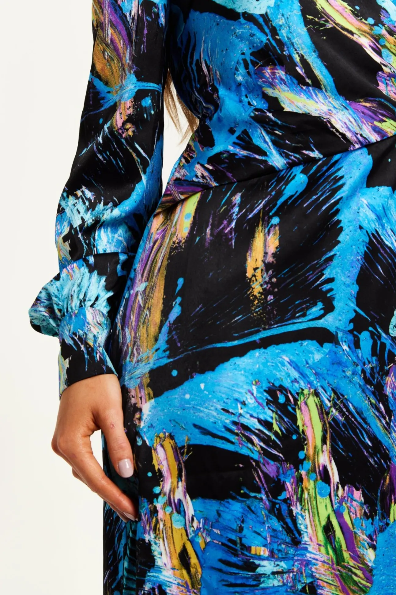 Women Liquorish Abstract Print Midi Wrap Dress