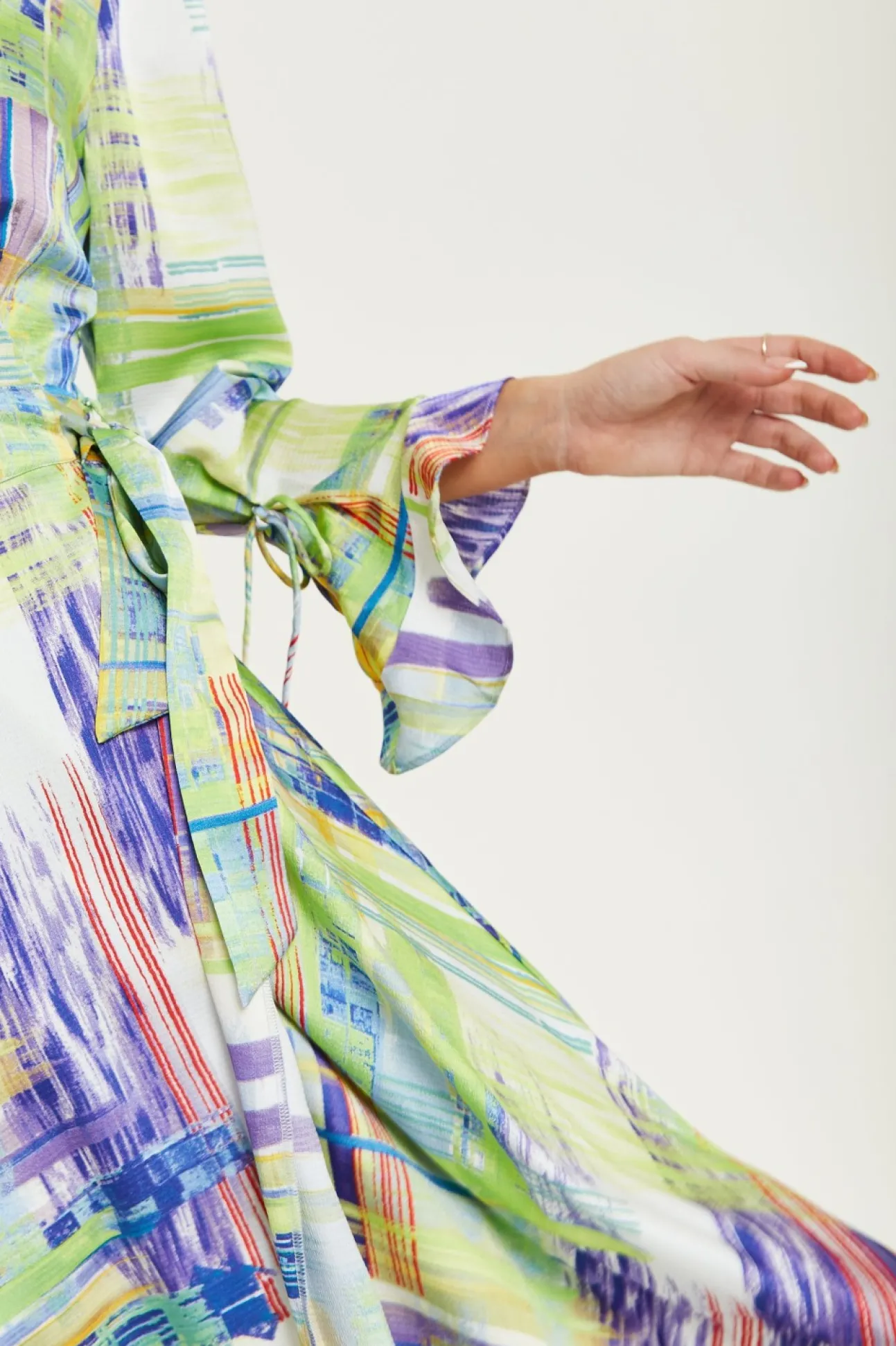Women Liquorish Abstract Print Midi Wrap Dress In
