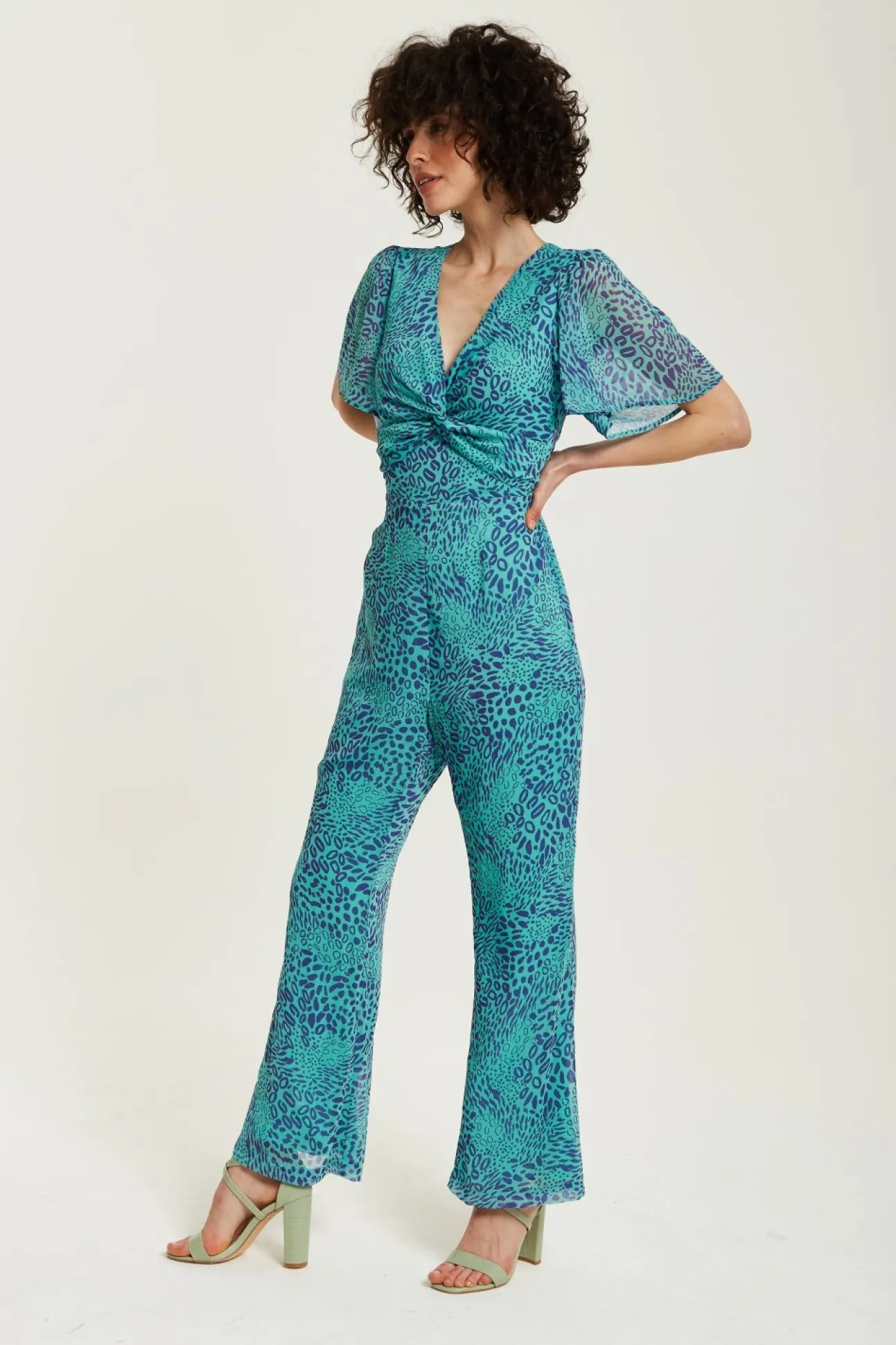 Women Liquorish Animal Print Knot Front Jumpsuit