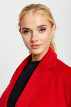 Women Liquorish Belted Longline Coat In