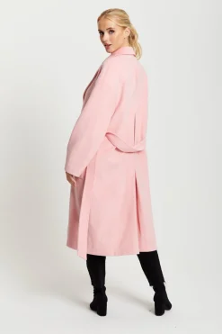 Women Liquorish Belted Longline Coat In