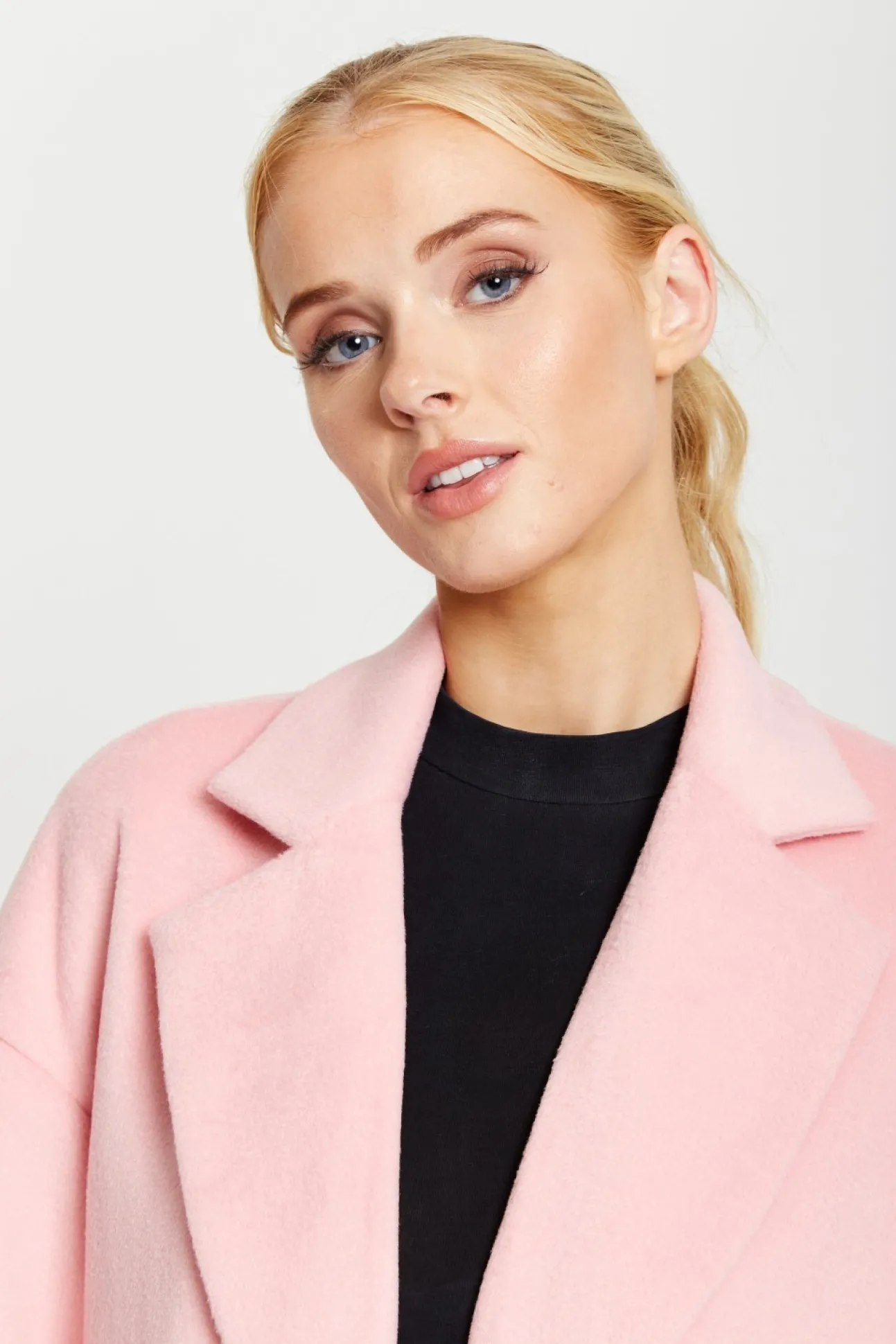 Women Liquorish Belted Longline Coat In
