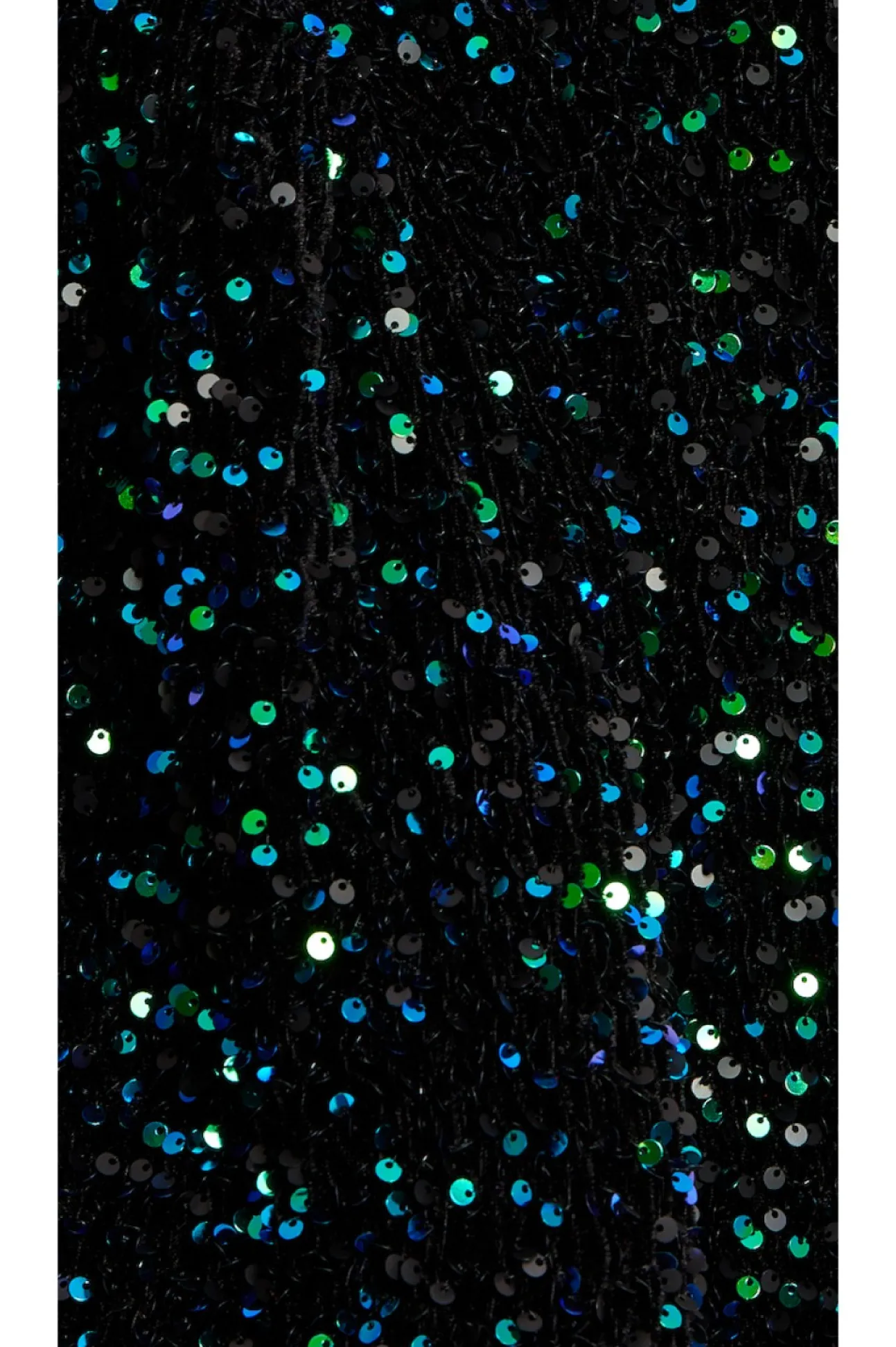 Women Liquorish Black Velvet Based Green And Blue Sequin Mini Dress